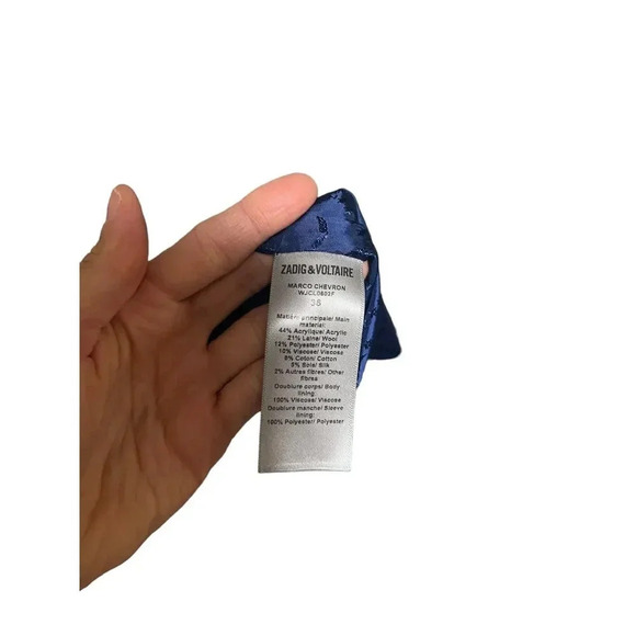 Zadig Voltaire Marco Chevron Herrinbone Coat Size 4 - Picture 9 of 9